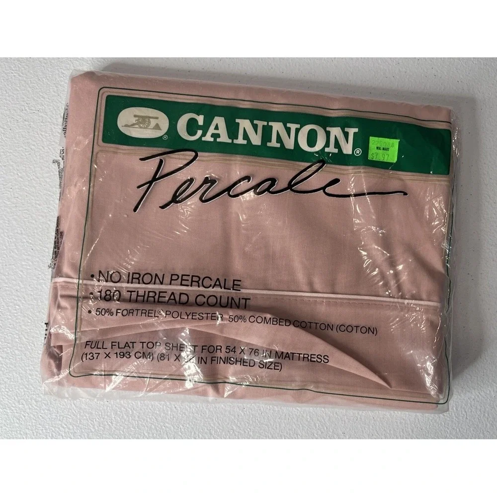 Cannon‎ Percale Full Flat Top Sheet Mauve